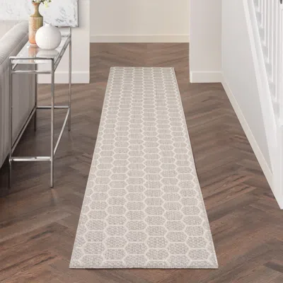 Ashley Nourison Home Twist Reversible Indoor/outdoor 2'2" X 12' Area Rug In Gray