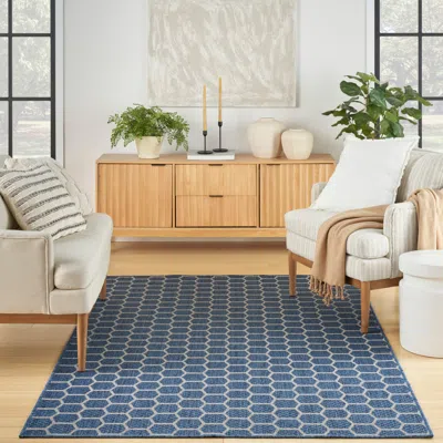 Ashley Nourison Home Twist Reversible Indoor/outdoor 6' X 9' Area Rug In Blue