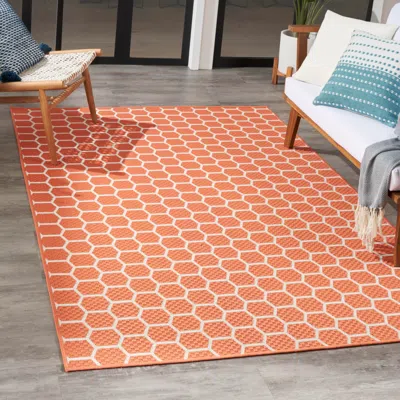 Ashley Nourison Home Twist Reversible Indoor/outdoor 6' X 9' Area Rug In Orange