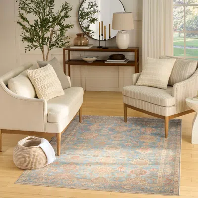 Ashley Nourison Home Vintage Washables Medallion 5'3" X 7'3" Area Rug In Navy/multi