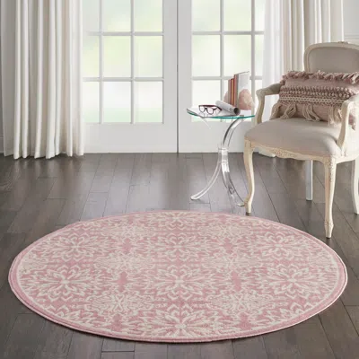 Ashley Nourison Jubilant Pink 5' Round Beach Area Rug