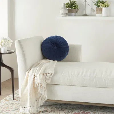Ashley Nourison Mina Victory Sofia Round Throw Pillow In Blue