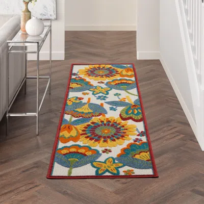 Ashley Nourison Outdoor Aloha 2' X 6' Multicolor Floral