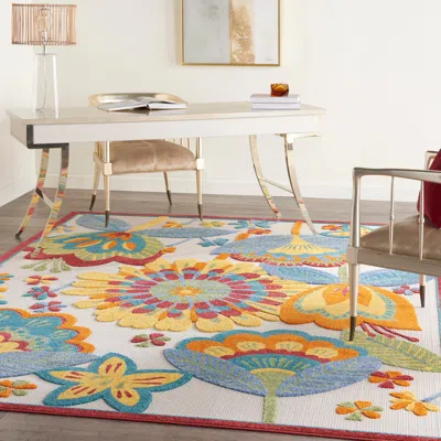 Ashley Nourison Outdoor Aloha 7'10" X 10'6" Multicolor Floral