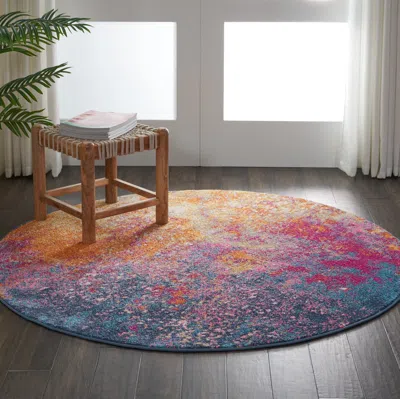 Ashley Nourison Passion Multicolor 5' Round Colorful Area Rug