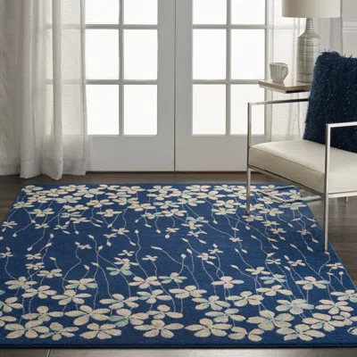 Ashley Nourison Tranquil 6' X 9' Navy Contemporary Indoor Rug In Blue
