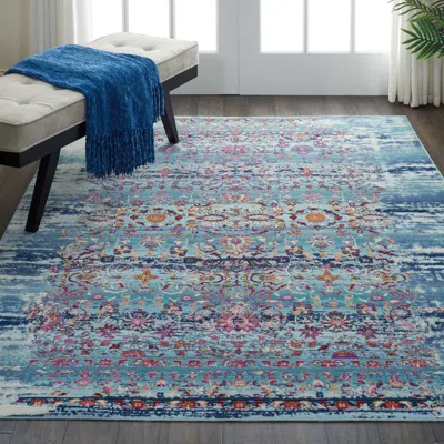 Ashley Nourison Vintage Kashan 4' X 6' Blue Indoor Rug
