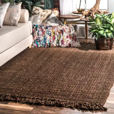 Ashley Nuloom Daniela Farmhouse Chunky Jute Area Rug In Brown