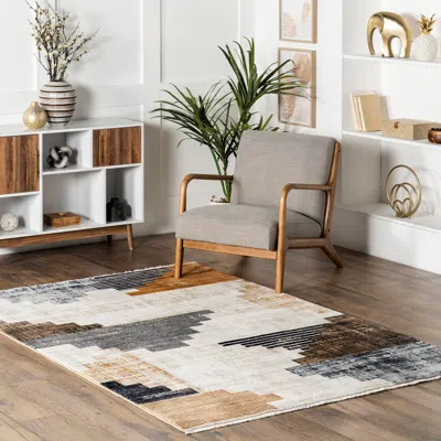 Ashley Nuloom Vanita Transitional Southwestern Fringe Area Rug In Gray