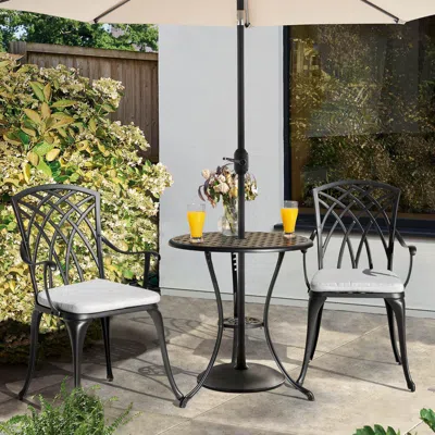 Ashley Nuu Garden 3-piece Outdoor Bistro Set In Black