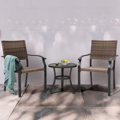 Ashley Nuu Garden Outdoor Bistro Table And 2 Chairs In Multi