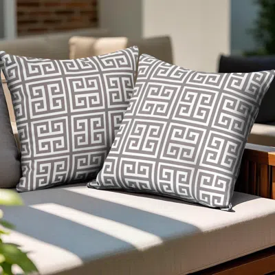 Ashley Nuu Garden Outdoor Decorative Throw Pillow (set Of 2) In Gray