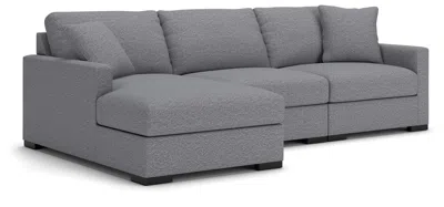Ashley Omaha By  3-piece Modular Next-gen Nuvella™ Performance Fabric Sofa Storage Chaise In Gray