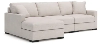 Ashley Omaha By  3-piece Modular Next-gen Nuvella™ Performance Fabric Sofa Storage Chaise In Gray