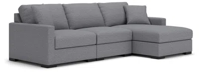 Ashley Omaha By  3-piece Modular Next-gen Nuvella™ Performance Fabric Sofa Storage Chaise In Gray