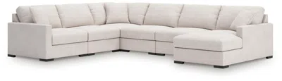 Ashley Omaha By  6-piece Sectional With Storage Chaise In Gray