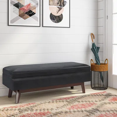 Ashley Owen Storage Ottoman In Black