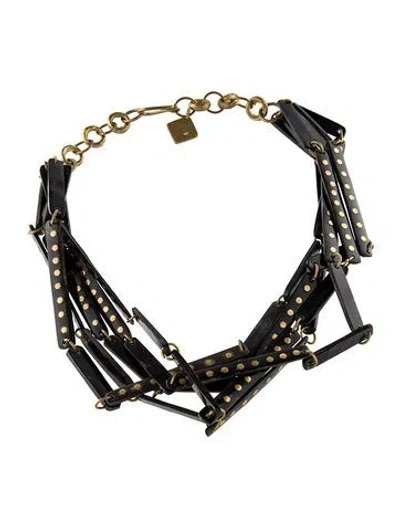 Pre-owned Ashley Pittman Horn Multistrand Necklace, 21"