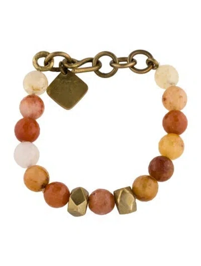 Pre-owned Ashley Pittman Multistone Beaded Bracelet, 6.5" In Multicolor