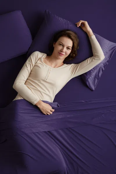 Ashley Purple Softstretch Deep Pocket 4-piece King Sheet Set In Neutral