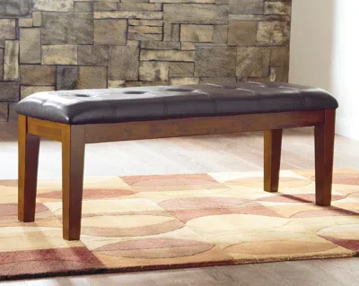Ashley Ralene 50" Upholstered Dining Bench" Leather In Brown