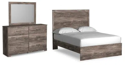 Ashley Ralinksi Full Panel Bed With Mirrored Dresser In Brown