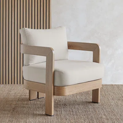 Ashley Real Flame Arlo Outdoor Lounge Chair In Brown
