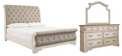 Ashley Realyn California King Sleigh Bed With Mirrored Dresser In Brown