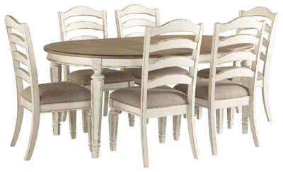 Ashley Realyn Dining Table And 6 Chairs In Brown