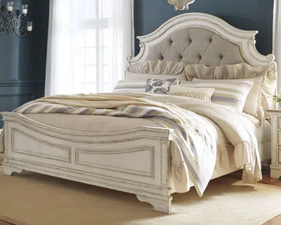 Ashley Realyn King Upholstered Panel Bed In White