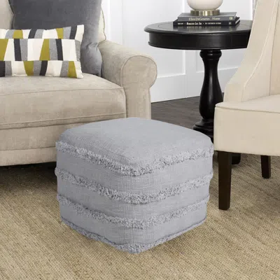 Ashley Revelation Striped Pouf In Gray