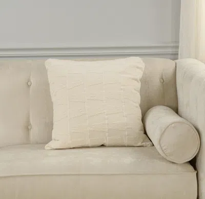 Ashley Rizzy Home Baseline Decorative Throw Pillow In White