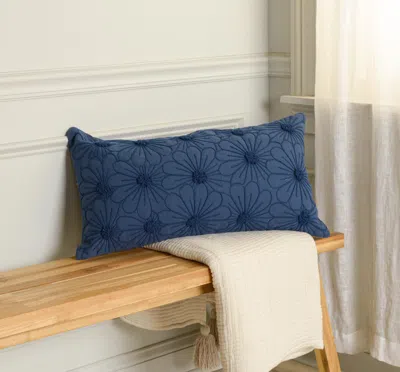 Ashley Rizzy Home Bloomcraft Decorative Throw Pillow In Blue