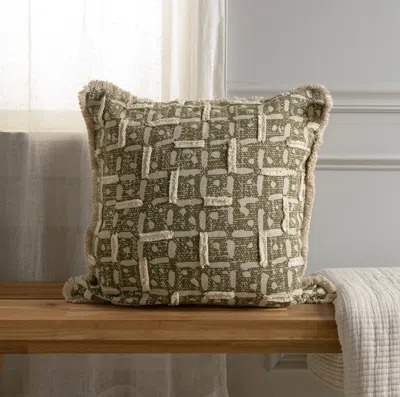 Ashley Rizzy Home Canvas Decorative Throw Pillow In Green