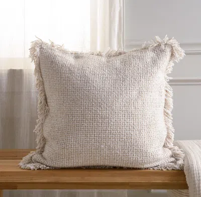 Ashley Rizzy Home Fringe Decorative Throw Pillow In Neutral