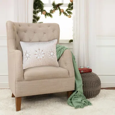 Ashley Rizzy Home Golden Snow Decorative Throw Pillow In White