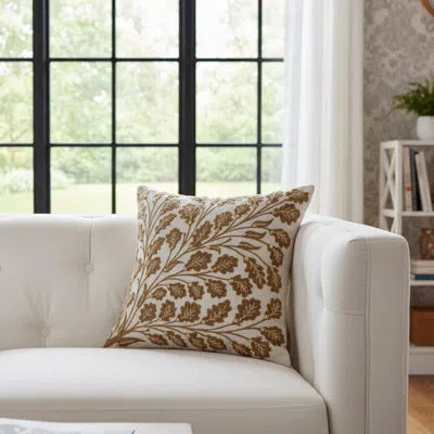 Ashley Rizzy Home Meadow Crest Decorative Throw Pillow In Brown