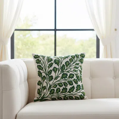 Ashley Rizzy Home Meadow Crest Decorative Throw Pillow In Green
