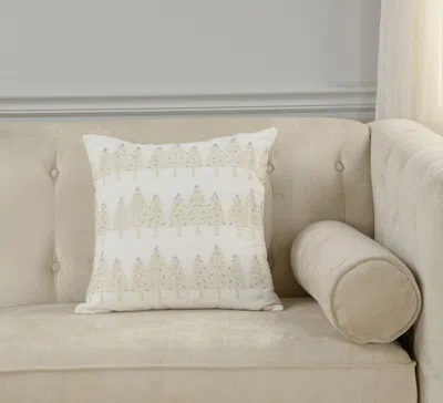 Ashley Rizzy Home Silver Forest Decorative Throw Pillow In Neutral