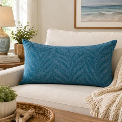 Ashley Rizzy Home Stone Zebra Decorative Throw Pillow In Blue