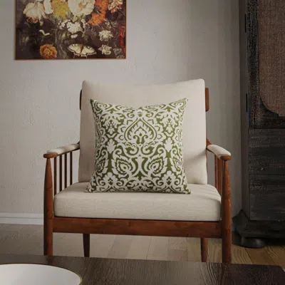 Ashley Rizzy Home Vintage Crest Decorative Throw Pillow In Green