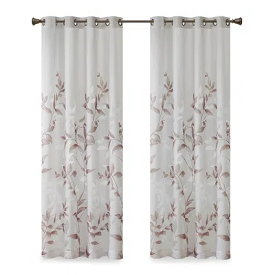Ashley Rosalie Burnout Printed Curtain Panel In White