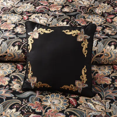 Ashley Royal Court Calabria 18" Square Throw Pillow In Black
