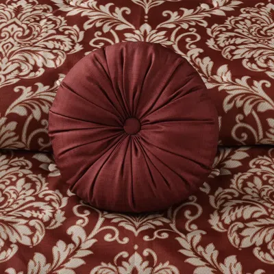Ashley Royal Court Lazia Round Throw Pillow In Red