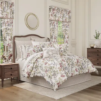 Ashley Royal Court Rosewood California King 4 Piece Comforter Set In White