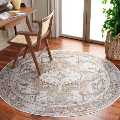 Ashley Safavieh Arizona 6' X Round Area Rug In Brown