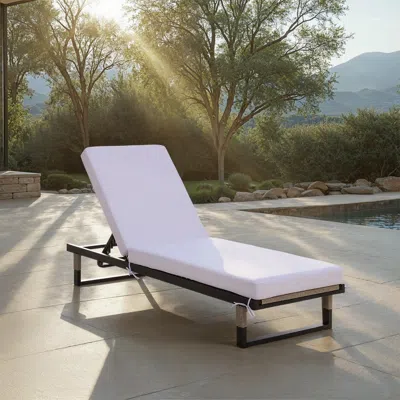 Ashley Safavieh Arman Outdoor Chaise Lounge In White