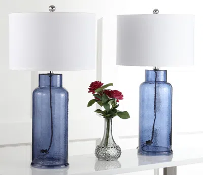 Ashley Safavieh Bottle Glass Table Lamp (set Of 2) In Blue