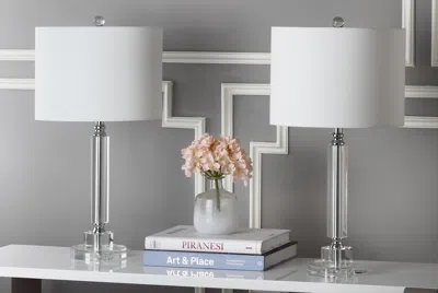 Ashley Safavieh Column Table Lamp (set Of 2) In Transparent