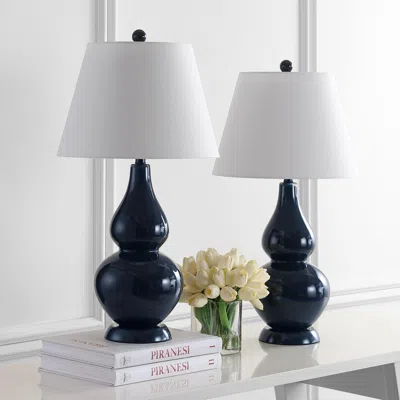 Ashley Safavieh Double Gourd Table Lamp (set Of 2) In Blue